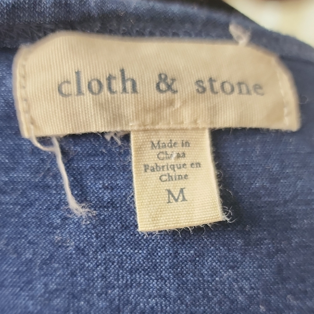 CLOTH & STONE | Anthropologie Cold Shoulder 100% Cotton Blue Maxi Dress | M - Picture 6 of 9